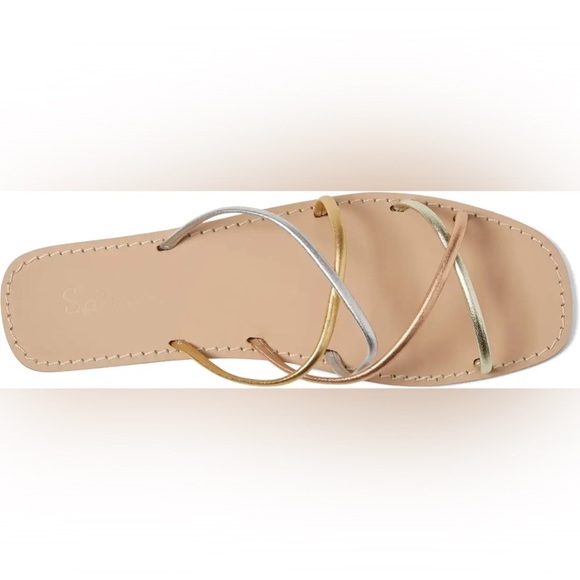 Splendid Frankie Metallic Womens Leather Criss-Cross Slide Sandals NEW!! 6.5W 🩴 - Picture 8 of 14